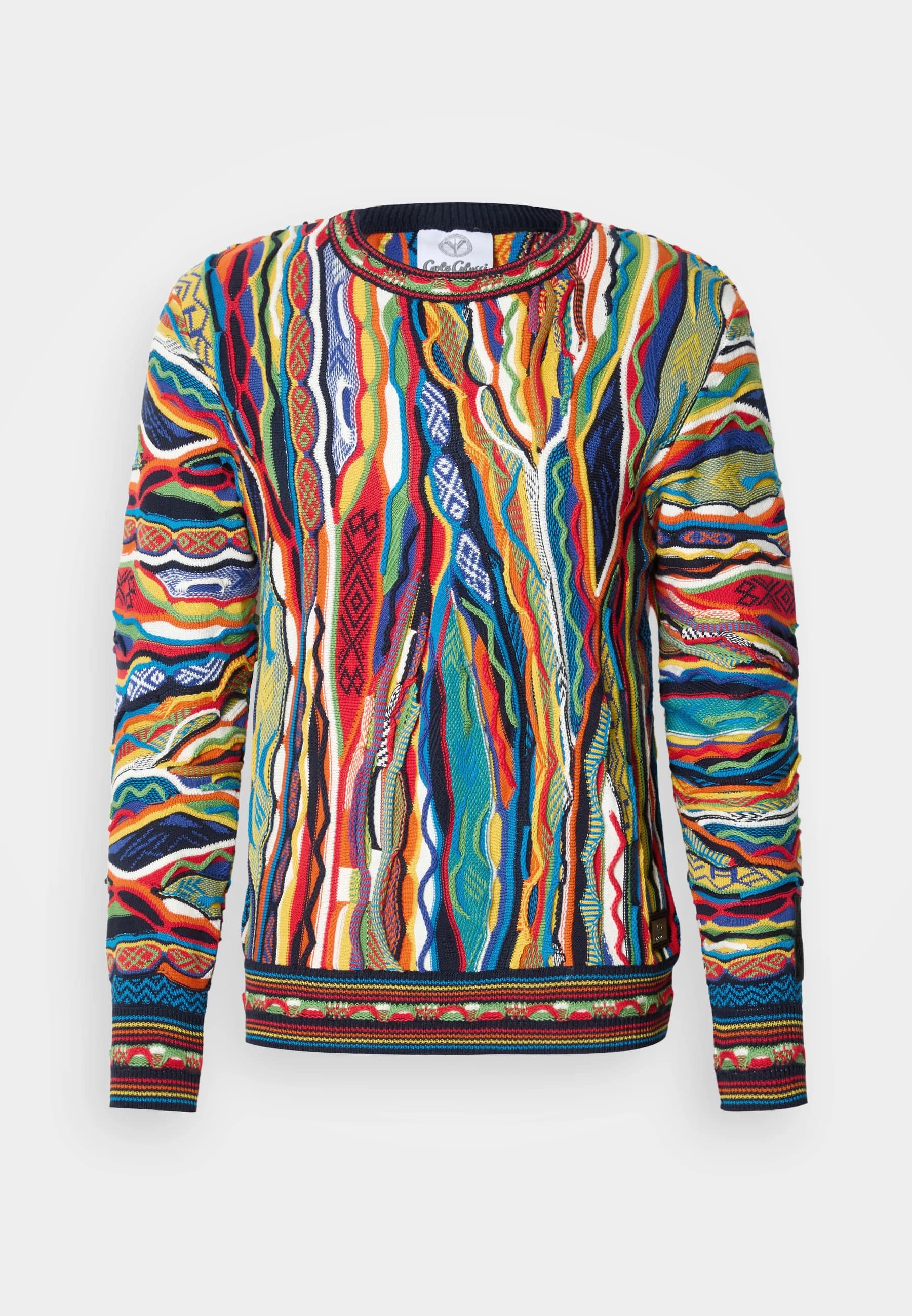 The Carlo Colucci 3D sweater laid flat on a neutral background.